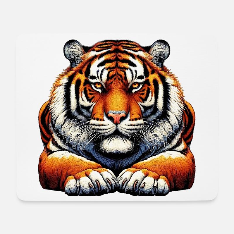 Tiger - Mousepad (Querformat) - Weiß