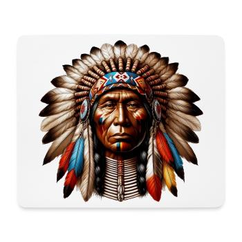 Amerikanisch, Indianer, Amerikaner - Mousepad (Querformat) - Weiß - Vorne