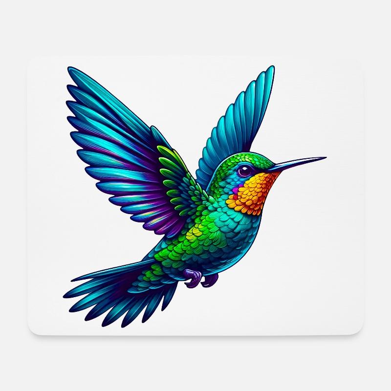Kolibri - Mousepad (Querformat) - Weiß