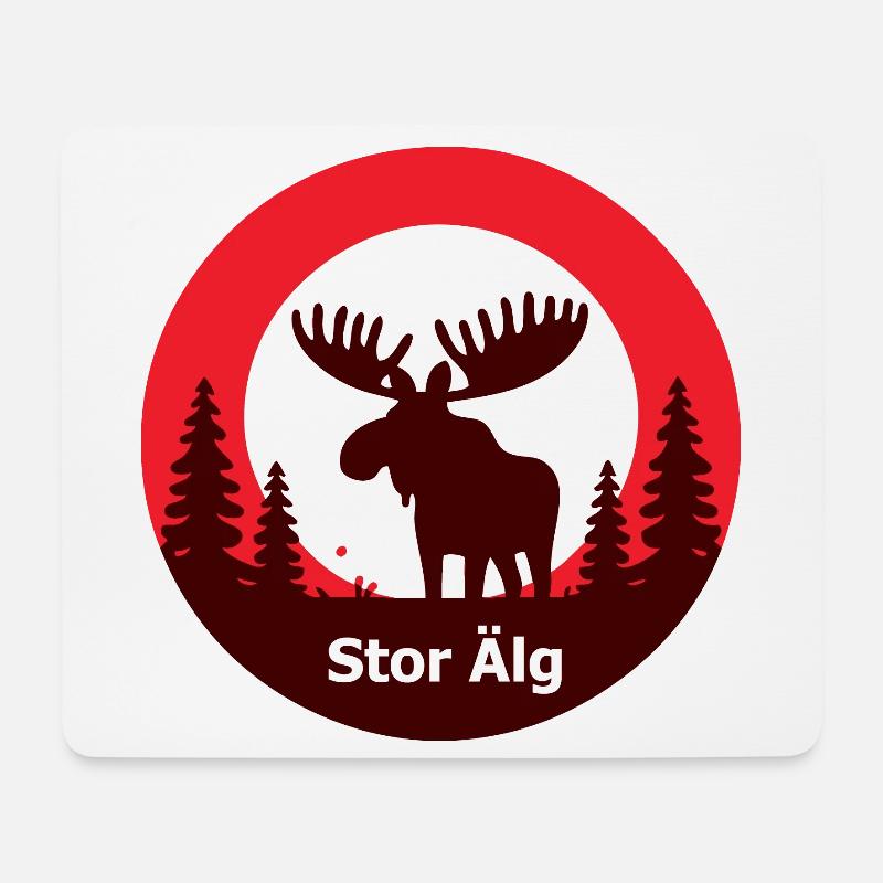 Stor älg - Mousepad (Querformat) - Weiß