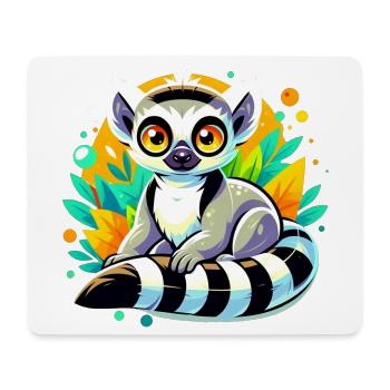 Lémurien - Tapis de souris (format paysage) - blanc - Devant