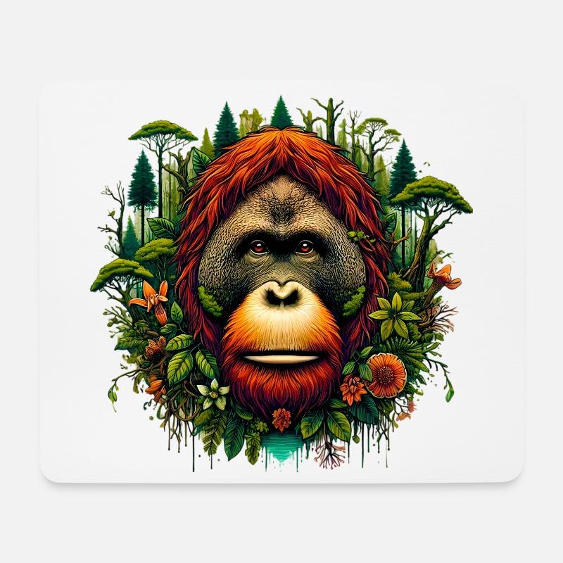 Orang-Utan Affe Orang-Utan - Mousepad (Querformat) - Weiß