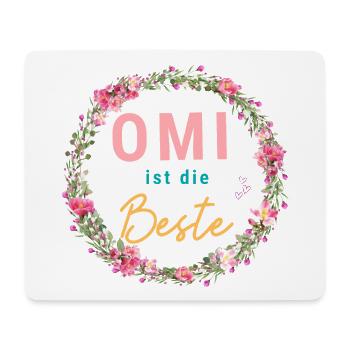 Omi ist die Beste! Wildblumen, personalisierbar - Mousepad (Querformat) - Weiß - Vorne