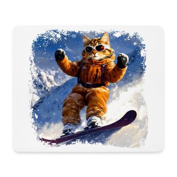 Planche à neige pour chat - Tapis de souris (format paysage) - blanc - Devant