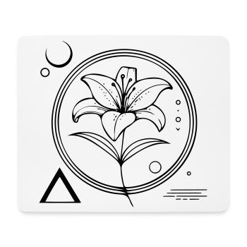 Floral geometry – the lily as a symbol - Mouse Pad (horizontal) - white - Front