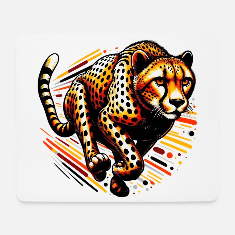 Gepard - Mousepad (Querformat) - Weiß