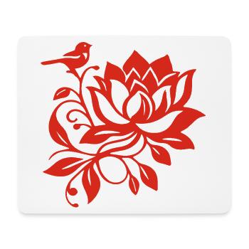 The Red Lotus and the Bird - Mouse Pad (horizontal) - white - Front