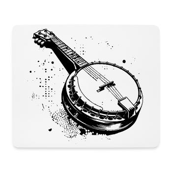 Banjo Drawing - Mouse Pad (horizontal) - white - Front