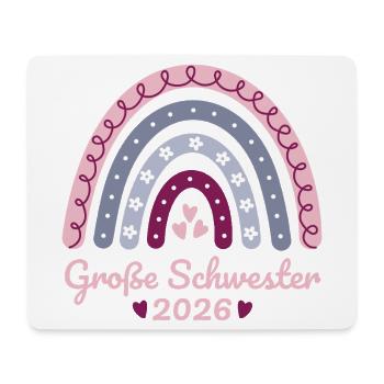 Große Schwester 2026 Regenbogen - Mousepad (Querformat) - Weiß - Vorne