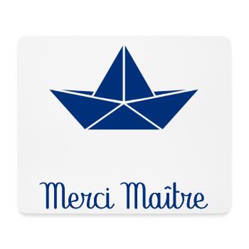 MAÎTRE. MAITRE. MERCI. MERCI MAÎTRE. MAITRE - Tapis de souris (format paysage) - blanc - Devant