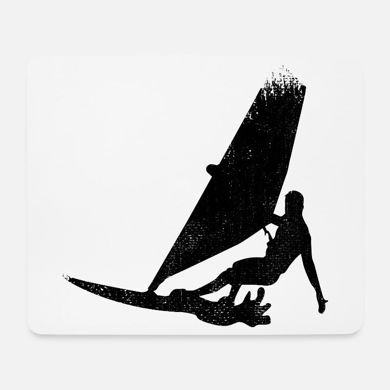 Windsurfer Zeichnung - Mousepad (Querformat) - Weiß