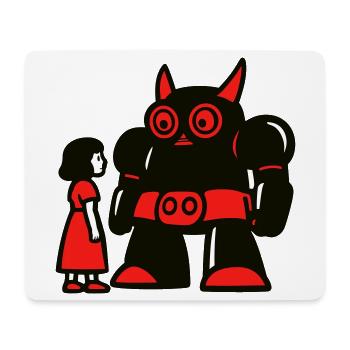 Fille et robot - Tapis de souris (format paysage) - blanc - Devant