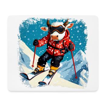 Ski cows - Mouse Pad (horizontal) - white - Front
