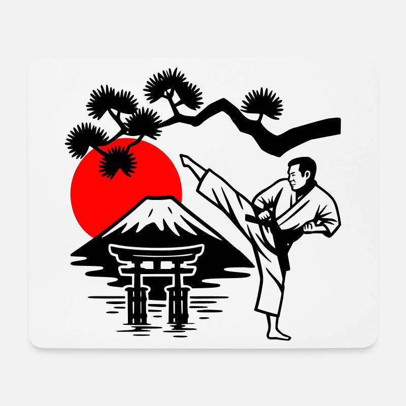 Karate Natur - Mousepad (Querformat) - Weiß