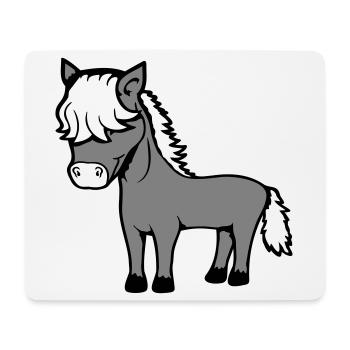 Pferd Bob Haare Frisur Pony Fohlen Niedlich Comic - Mousepad (Querformat) - Weiß - Vorne