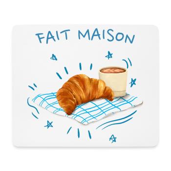 Hausgemachtes Croissant - Mousepad (Querformat) - Weiß - Vorne