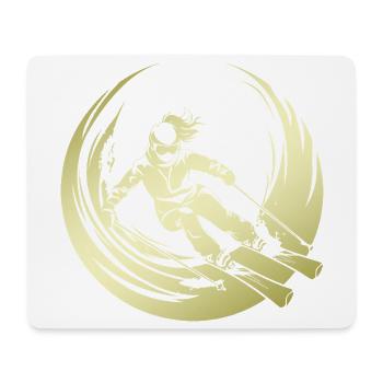 Ski Fahren Skiing Silhouette - Mousepad (Querformat) - Weiß - Vorne