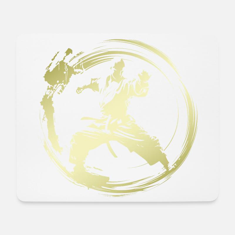 Karate Silhouette Fighter - Mousepad (Querformat) - Weiß