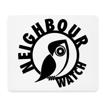 Neighbour Watch – Urban Owl Surveillance Club - Mouse Pad (horizontal) - white - Front