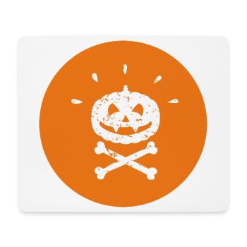 Jolly Roger Halloween Vampire Pumpkin White Orange - Mouse Pad (horizontal) - white - Front