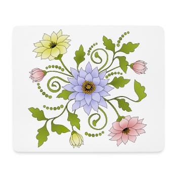 Fleur - Tapis de souris (format paysage) - blanc - Devant
