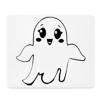 Halloween T-shirt Gespenst spooky cute Shirt - Mousepad (Querformat) - Weiß - Vorne