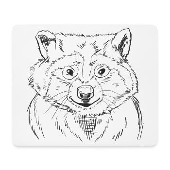 Raccoon Sketch Art Shirt for Wildlife Hand Drawn - Mouse Pad (horizontal) - white - Front