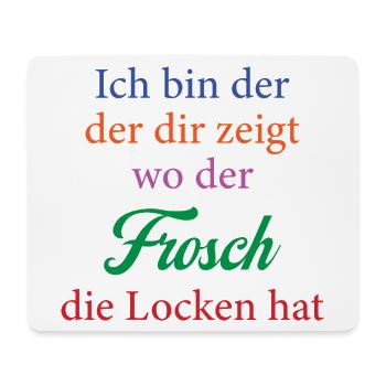 Frosch und seine Locken Farbtypografie - Mousepad (Querformat) - Weiß - Vorne