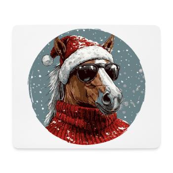Noël de Noël cheval - Tapis de souris (format paysage) - blanc - Devant