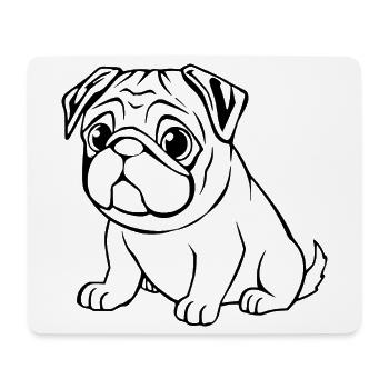Mops schwarz Hunde T-shirt Geschenk Weihnachten - Mousepad (Querformat) - Weiß - Vorne