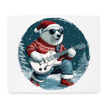 Polar Bear Christmas Guitar Polar Bear - Mouse Pad (horizontal) - white - Front