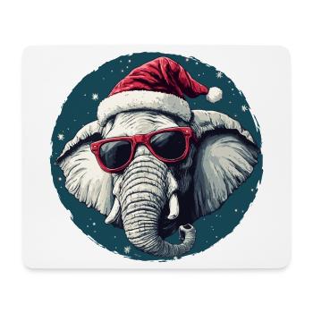 Elephant Santa with sunglasses - Mouse Pad (horizontal) - white - Front