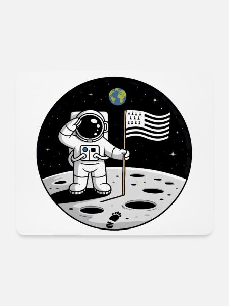 Breton Astronaut BZH Pride Space Humor Gwenn - Mouse Pad (horizontal) - white