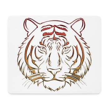 Metallischer Tiger Chrom rotorange - Mousepad (Querformat) - Weiß - Vorne
