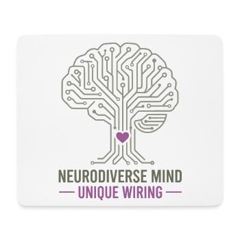NEURODIVERSE MIND Unique Wiring Awareness  - Mouse Pad (horizontal) - white - Front