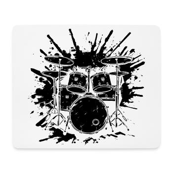 Schlagzeug Grafik - Mousepad (Querformat) - Weiß - Vorne