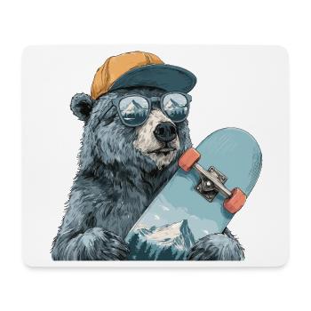 Bear Skater with Mountain Reflection - Mouse Pad (horizontal) - white - Front
