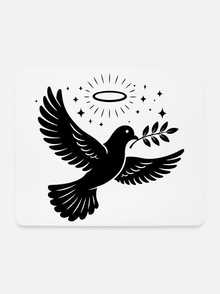 Taube Heilig Christlich - Mousepad (Querformat) - Weiß