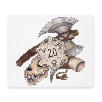 Role Playing Game Tabletop D20 Dice Gift Barbarian - Mouse Pad (horizontal) - white - Front