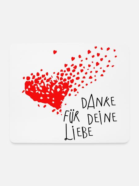 Danke Herz - Mousepad (Querformat) - Weiß