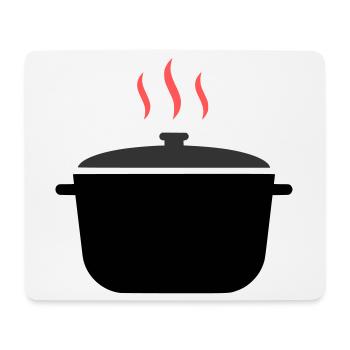 Cuisson à la vapeur dans une casserole - Tapis de souris (format paysage) - blanc - Devant