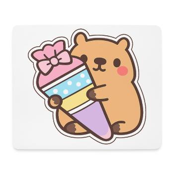 Capybara Schulkind – 1. Klasse - Mousepad (Querformat) - Weiß - Vorne