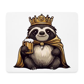 Sloth Beer King - Mouse Pad (horizontal) - white - Front