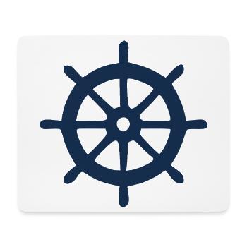 Steering Wheel, Ship, Boating, Sailing, Gift - Mouse Pad (horizontal) - white - Front