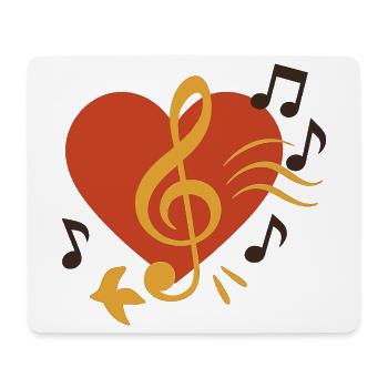 Musik fürs Herz - Mousepad (Querformat) - Weiß - Vorne
