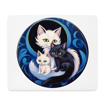 Mondkatzentrio - Mousepad (Querformat) - Weiß - Vorne