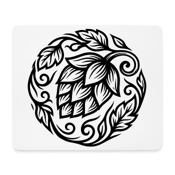 Hopfen Symbol Brauerei - Mousepad (Querformat) - Weiß - Vorne