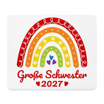 Große Schwester 2027 Boho Regenbogen bunt - Mousepad (Querformat) - Weiß - Vorne