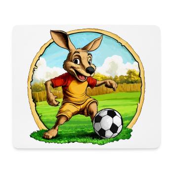 Fussballer Känguru - Mousepad (Querformat) - Weiß - Vorne