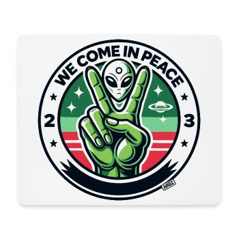 Alien Peace Badge - Mouse Pad (horizontal) - white - Front